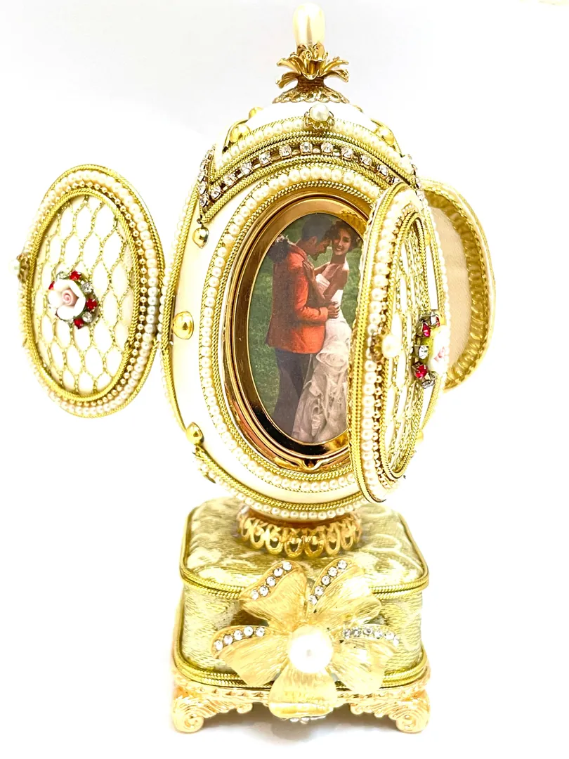 1988 One of a Kind REAL Fabergé Egg GOLD Faberge Egg Music Box Home Decor Faberge Style Egg 35th Birthday Anniversary Faberge Egg Ornament