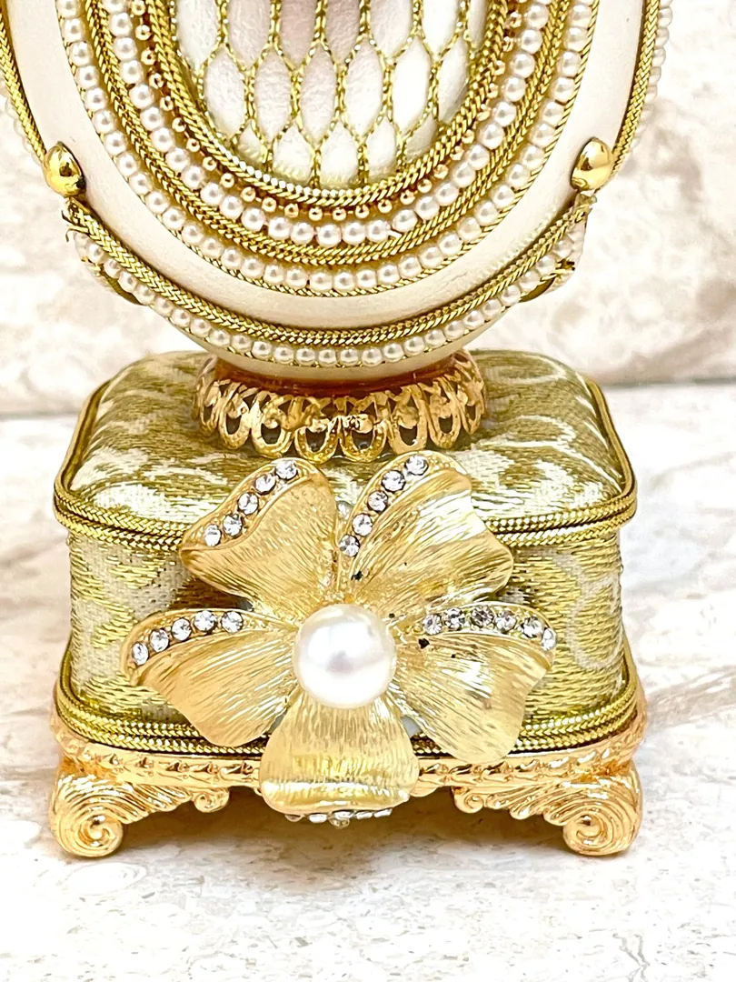 1988 One of a Kind REAL Fabergé Egg GOLD Faberge Egg Music Box Home Decor Faberge Style Egg 35th Birthday Anniversary Faberge Egg Ornament