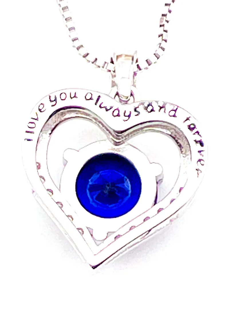 2ct Certified Heart Sapphire Diamond Pendant Sapphire Solitaire Gold Necklace 18k White Gold Silver Women Birthday Gift for Her Christmas