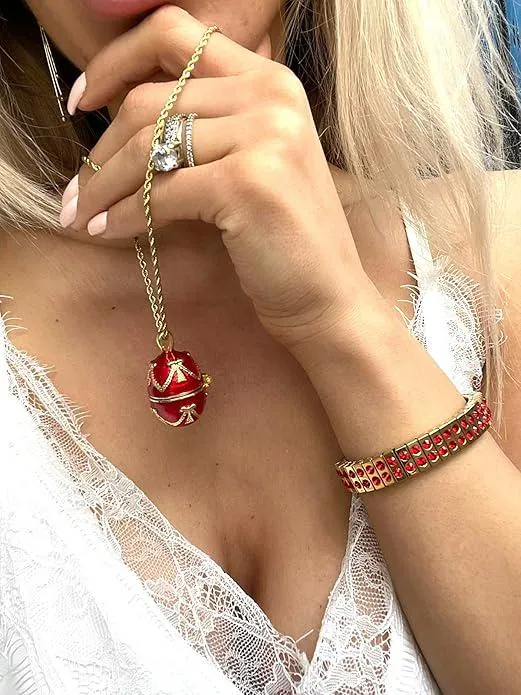 1995 Custom Fabergé egg ONE OF A KIND Musical Marriage Wedding Day Gift Russian Fabergé Egg Natural Hand-Carved Rubies Pure Gold Anniversary