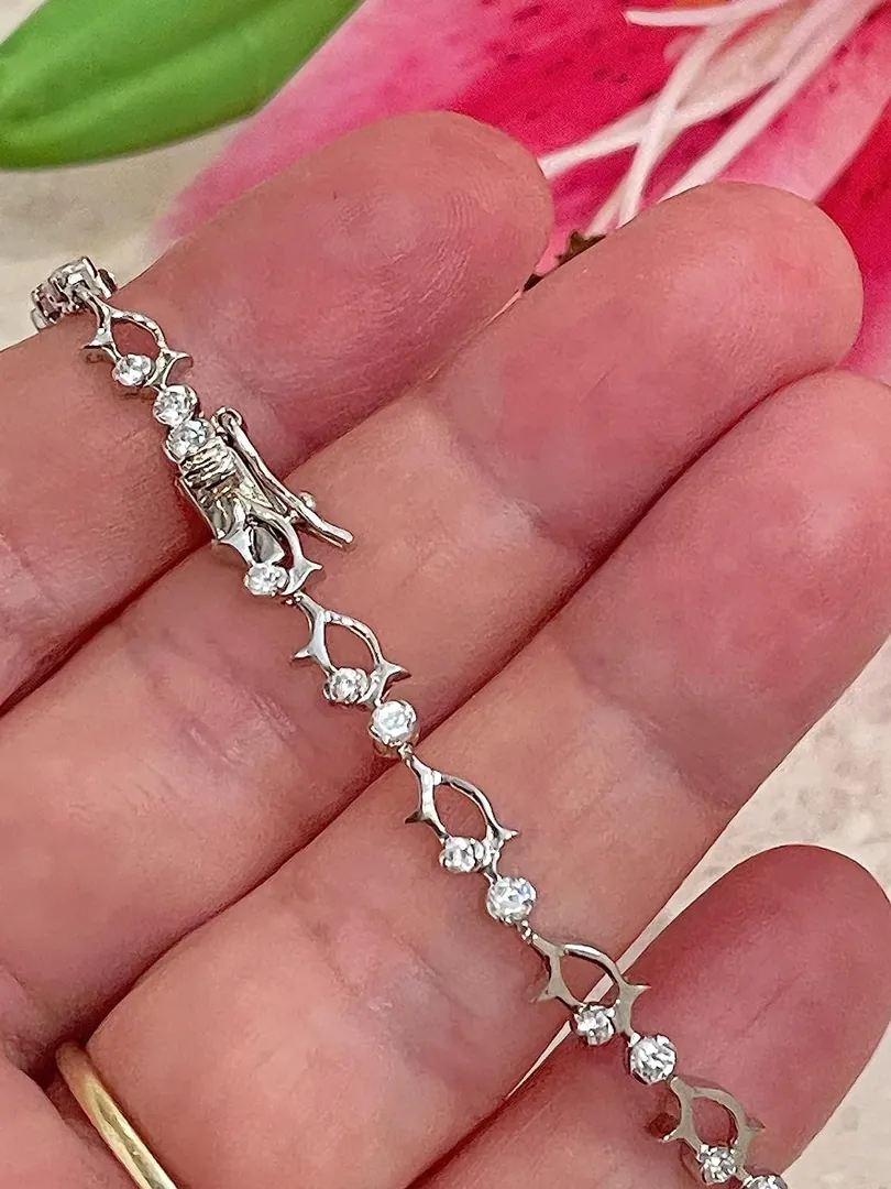 Prom Bracelet Tennis Bracelet 925 Sterling Silver Bracelet Diamond Bracelet Diamond Jewelry CZ Handmade Jewelry Grad Birthday Gift for Her