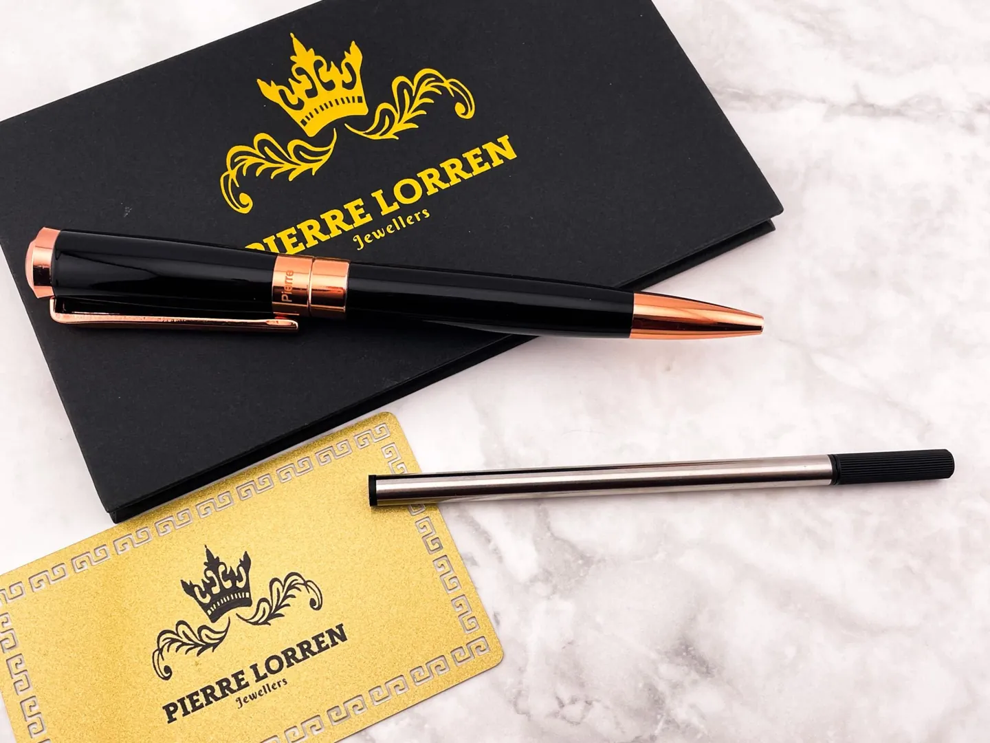 PierreLorren Antique Silver Ballpoint Pen Engraved Handmade Pen Set Ink Pen Writing Pen Anniversary Birthday Gift 18k Rose Gold Silver Metal