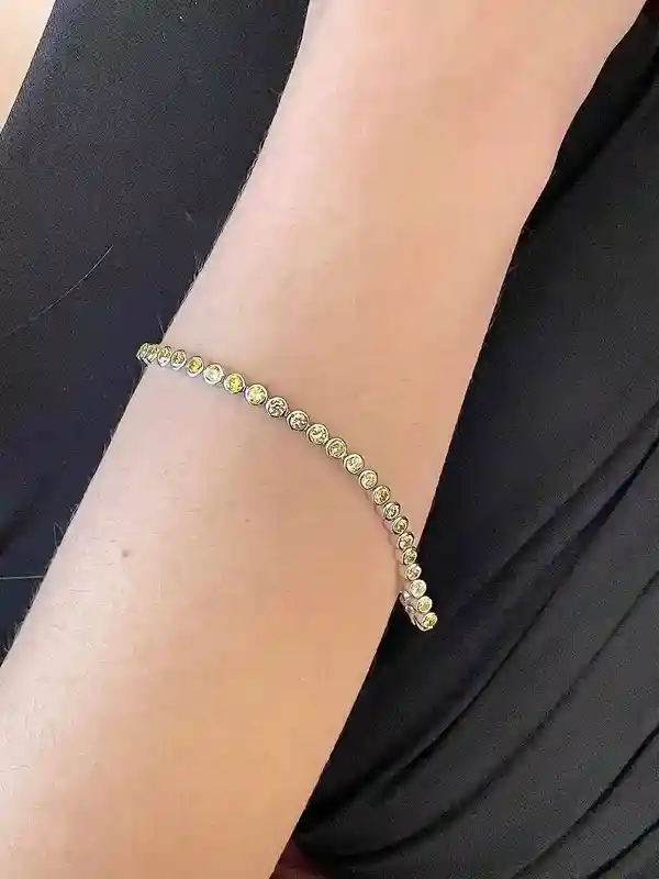 Citrine Bracelet. Citrine Jewelry, Tennis Bracelet, 925 Silver Bracelet, Citrine Tennis Birthstone Bracelet, Birthday Gifts for her HANDMADE