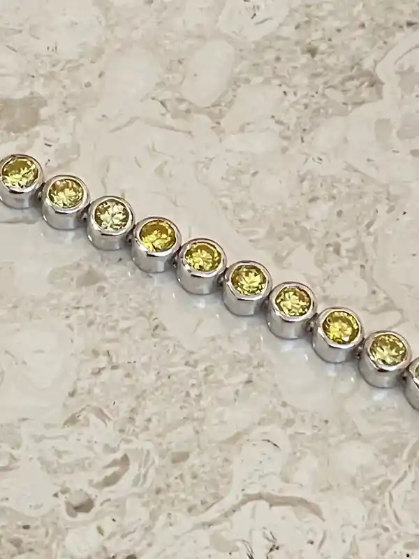 Citrine Bracelet. Citrine Jewelry, Tennis Bracelet, 925 Silver Bracelet, Citrine Tennis Birthstone Bracelet, Birthday Gifts for her HANDMADE 