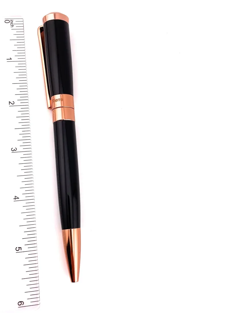 Pierre Lorren Professional Pen Fancy Ballpoint Pen Luxury Pen Handmade Writing Pen Black Silver 18k Rose Gold Graduation Pen Success Victory