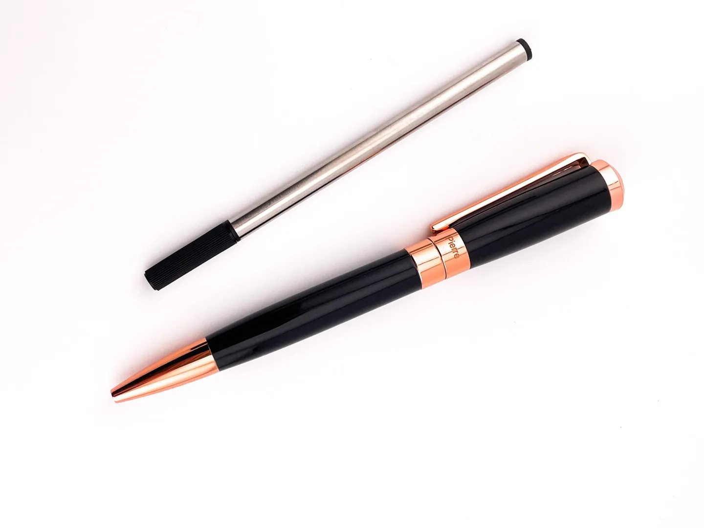 Pierre Lorren Professional Pen Fancy Ballpoint Pen Luxury Pen Handmade Writing Pen Black Silver 18k Rose Gold Graduation Pen Success Victory