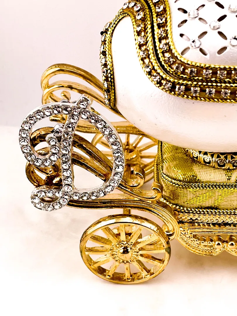 Custom Faberge Egg Trinket Box Pure Gold Decor Musical Fabergé Egg Silk Interior Austrian Crystals Diamonds & Bracelet - Pendant for Her Wedding