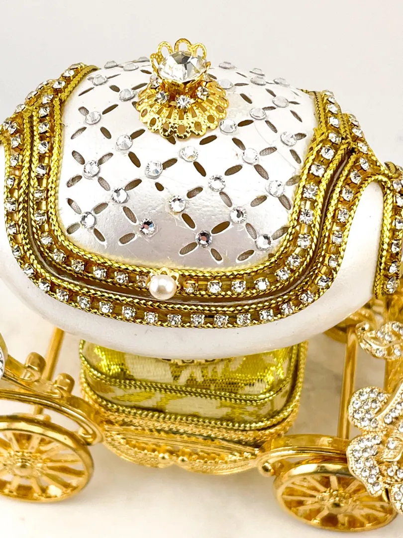 Custom Faberge Egg Trinket Box Pure Gold Decor Musical Fabergé Egg Silk Interior Austrian Crystals Diamonds & Bracelet - Pendant for Her Wedding