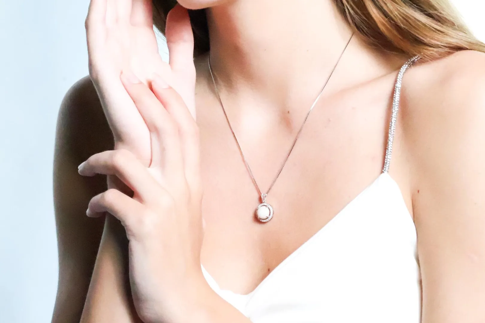 2ct Certified White Solitaire Opal Diamond Pendant Natural Opal Necklace White Opal Diamond Jewelry Silver Bridal Shower Gift to Bride Gold