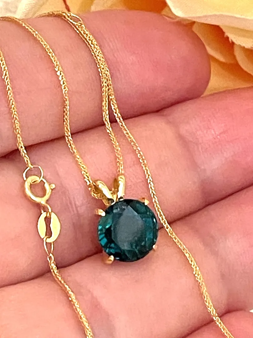 Solid 18k Gold Yellow Gold Natural Emerald Pendant Green Emerald Necklace Fine Jewelry May Birthstone GRC Certified Pendant Necklace 2 Carat