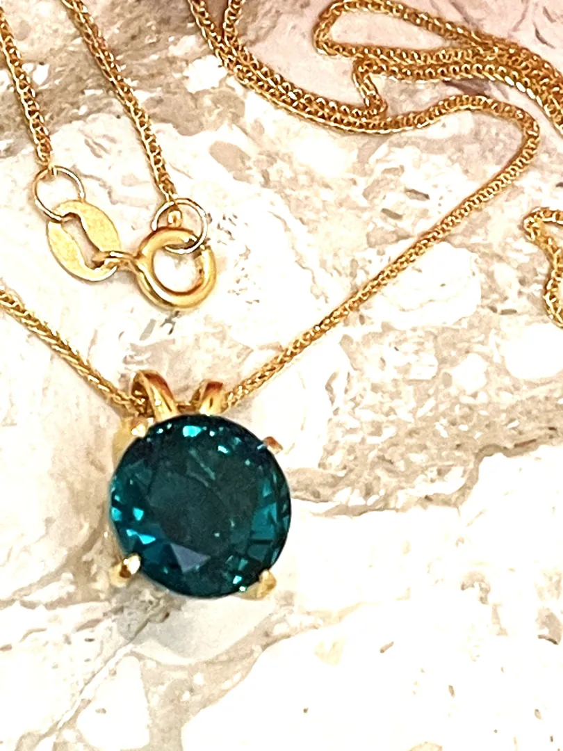 Solid 18k Gold Yellow Gold Natural Emerald Pendant Green Emerald Necklace Fine Jewelry May Birthstone GRC Certified Pendant Necklace 2 Carat
