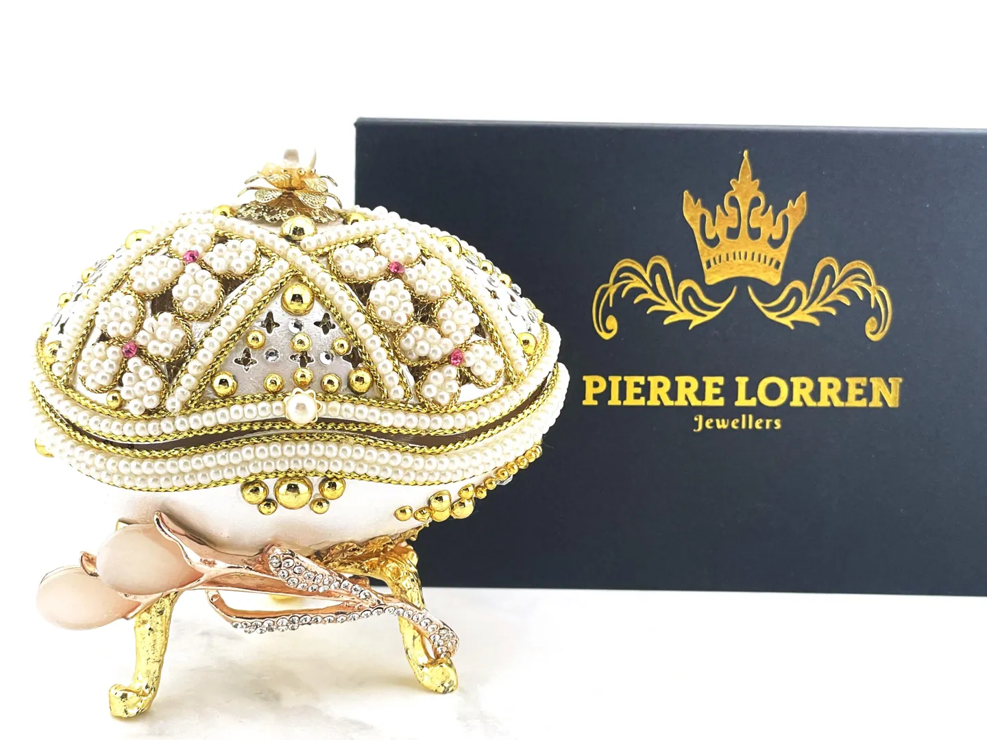 2007 Faberge Egg Style Natural Faberge Jewelry Box Music Gold Bracelet Graduation 18th Anniversary Gift for Her Fabergé 18 Year Old Birthday