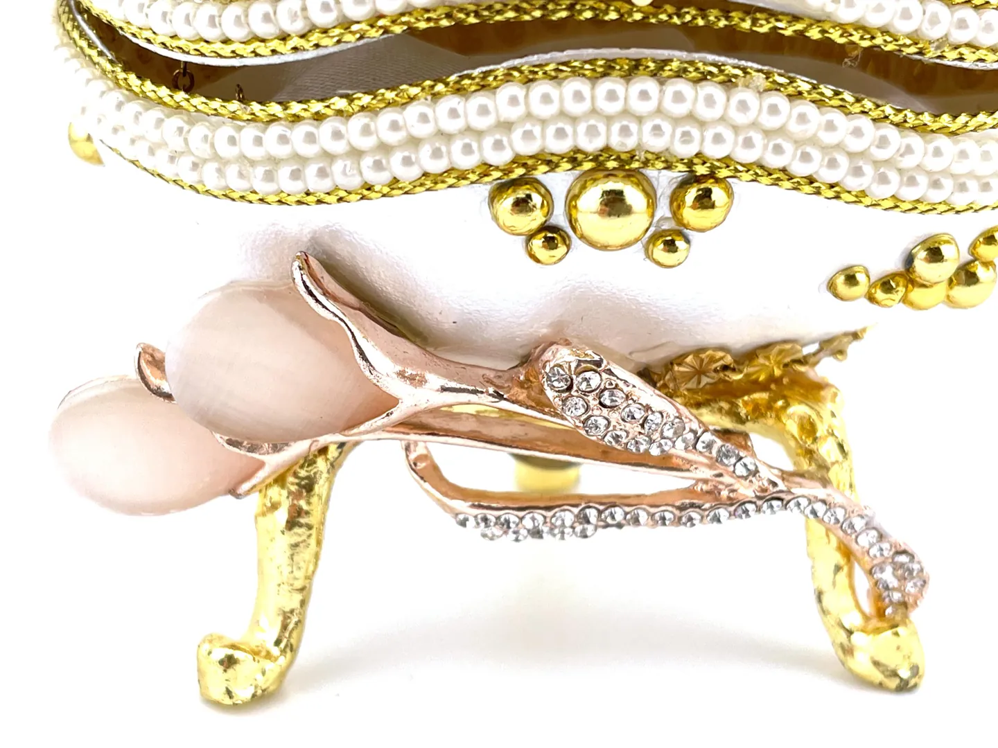 2007 Faberge Egg Style Natural Faberge Jewelry Box Music Gold Bracelet Graduation 18th Anniversary Gift for Her Fabergé 18 Year Old Birthday
