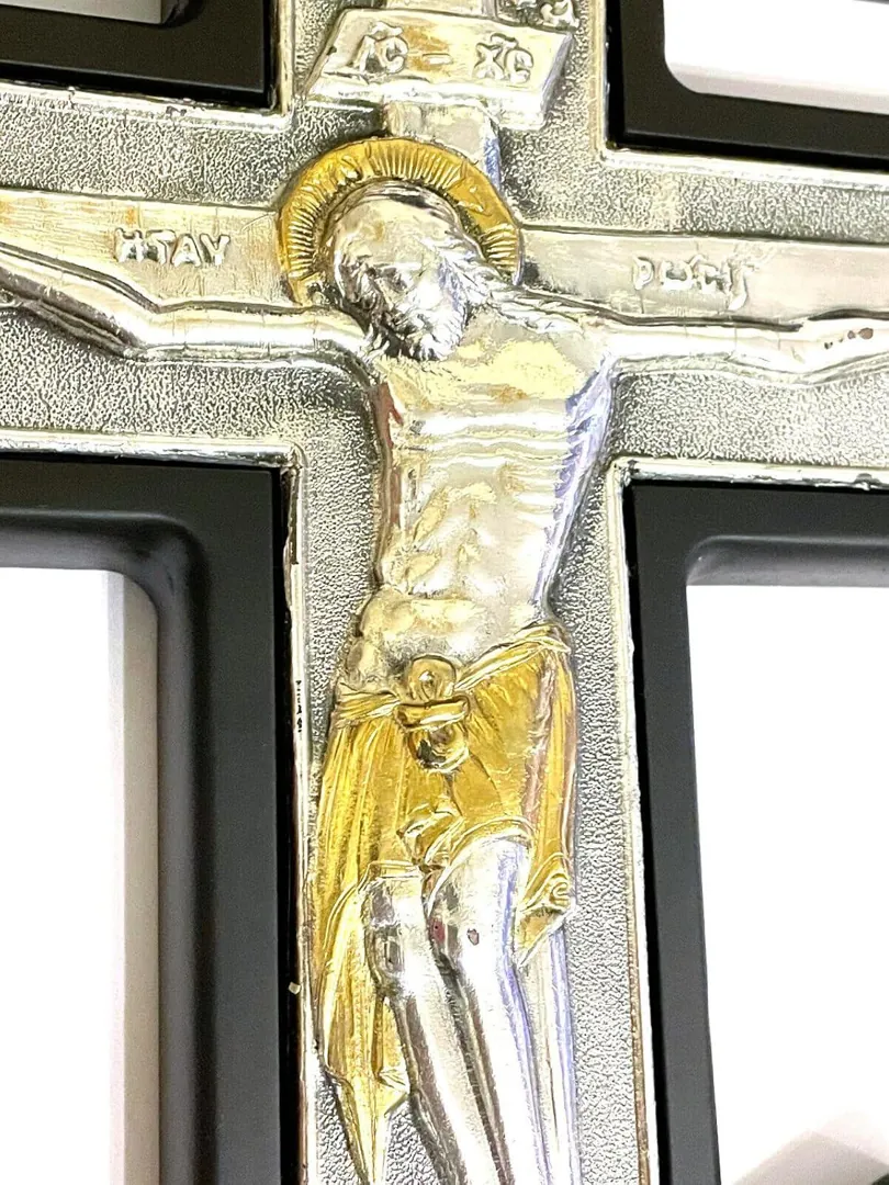 1990 Original Mt Athos X Large Vintage Russian Orthodox Cross Crucifix Byzantine Cross Solid Silver Crucifix for Wall Cross Christian Easter