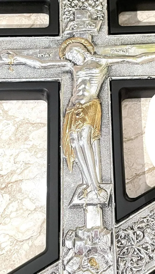 1990 Original Mt Athos X Large Vintage Russian Orthodox Cross Crucifix Byzantine Cross Solid Silver Crucifix for Wall Cross Christian Easter