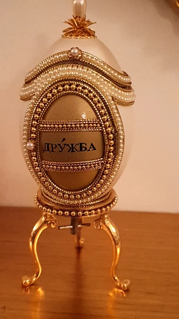 Vintage Natural Egg Faberge Egg Style Jewelry Box / Faberge Style Frame Russian Music Box Gift for Her / Friendship Gifts for Her Fabergé Egg.