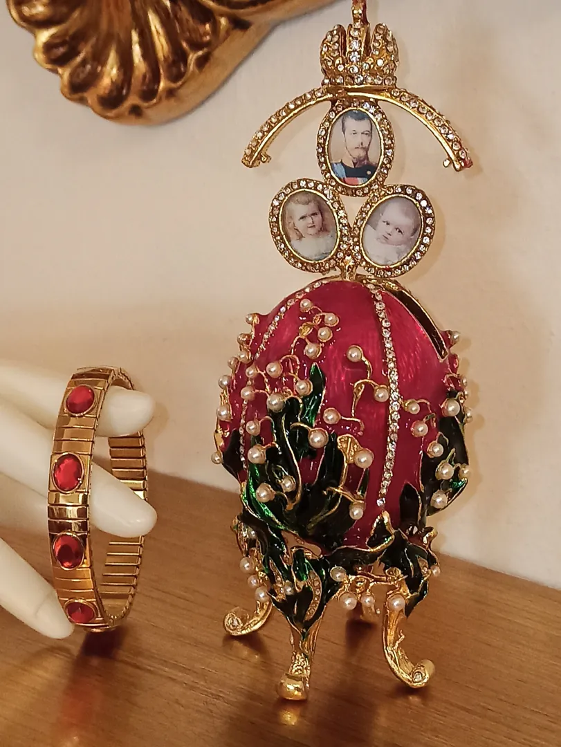 Her Easter Gift EXQUISITE Ornament Easter present Faberge 24k GOLD 
