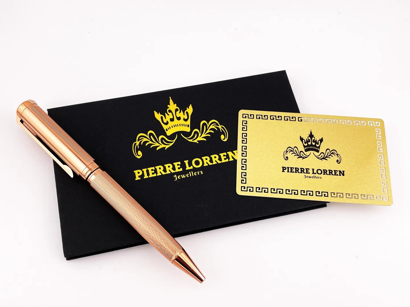 Pierre Lorren Professional Pen - Fancy Ballpoint Pen - Luxury Pen Handmade Writing Pen Silver 18k Rose Gold Graduation Pen Success Victory