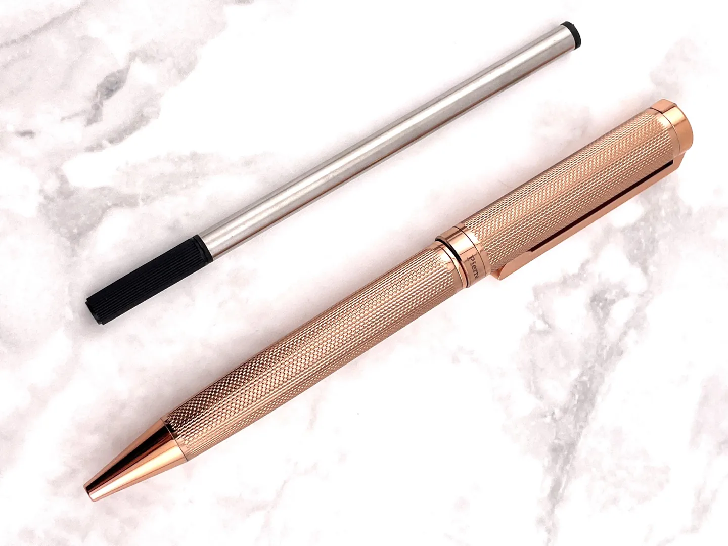 Pierre Lorren Professional Pen - Fancy Ballpoint Pen - Luxury Pen Handmade Writing Pen Silver 18k Rose Gold Graduation Pen Success Victory