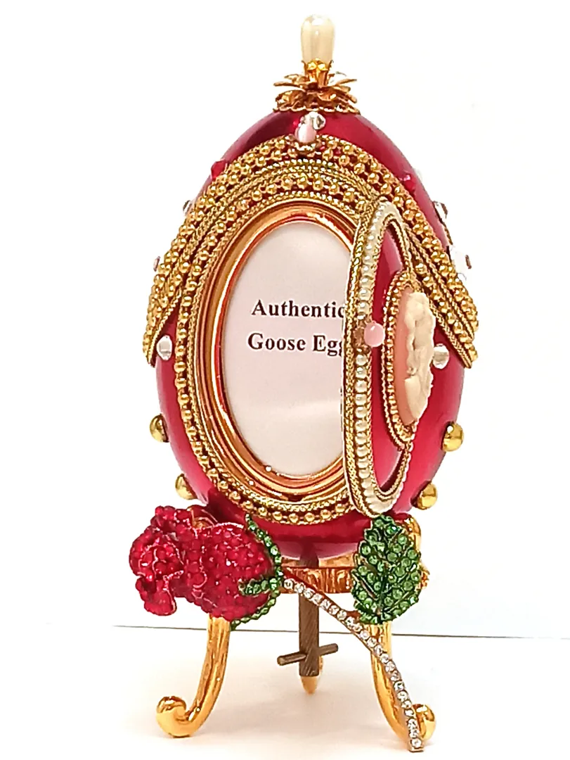 ONE OF A KIND gift, Faberge Egg Trinket Box, Faberge MUSIC Box, Antique Picture Frame, Vintage Egg Faberge style, 24k Necklace Bracelet & Faberge egg.