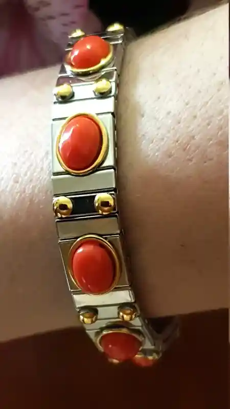 Red Coral Bangle Bracelet/Red Coral Bracelet/Summer Jewelry/Gift for Women/ Holiday Jewelry/Swarovski Red Bracelet Handmade Crystal Jewelry 