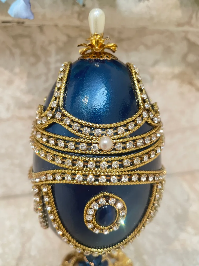 2002 - Faberge egg style ONE OF A KIND Imperial Faberge Egg Ornament Faberge Egg Easter Egg Imperial Collection Musical Fabergé Egg Birthday