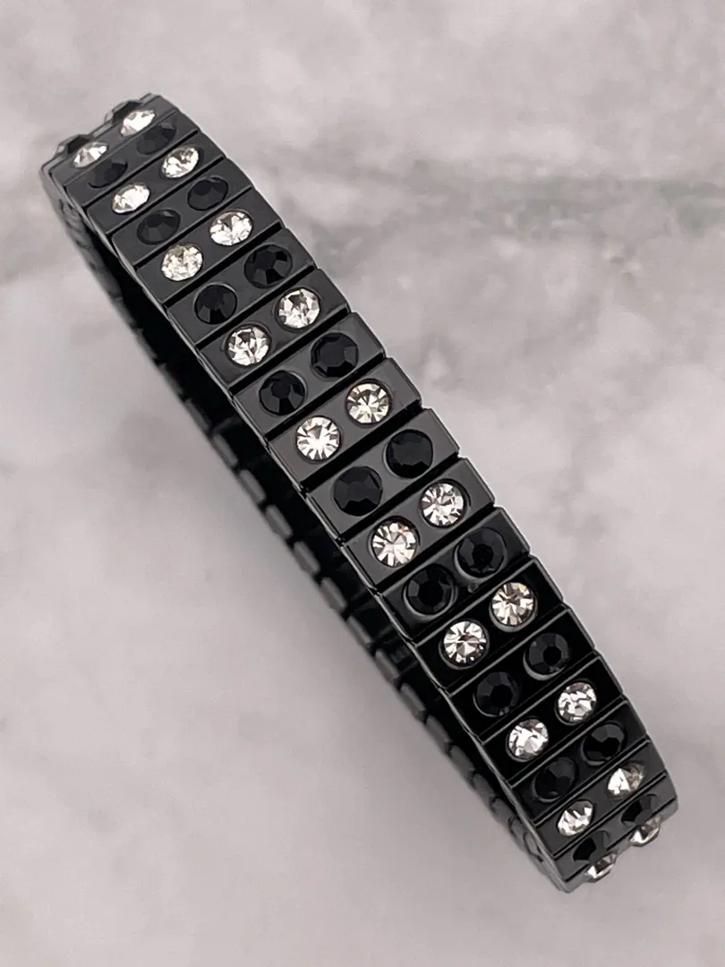 Designer Onyx bracelet for women - Onyx bangle bracelet, Onyx diamond bracelet for graduation, success, and luck jewelry. Hand made in Greece by Pierre Lorren.