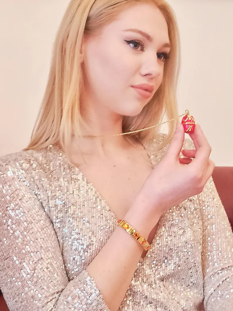 Designer Jewelry Faberge Egg Necklace Faberge Egg Pendant Valentine Day Gift for Her Faberge Style Egg 24K Austrian Crystal Handset Locket.