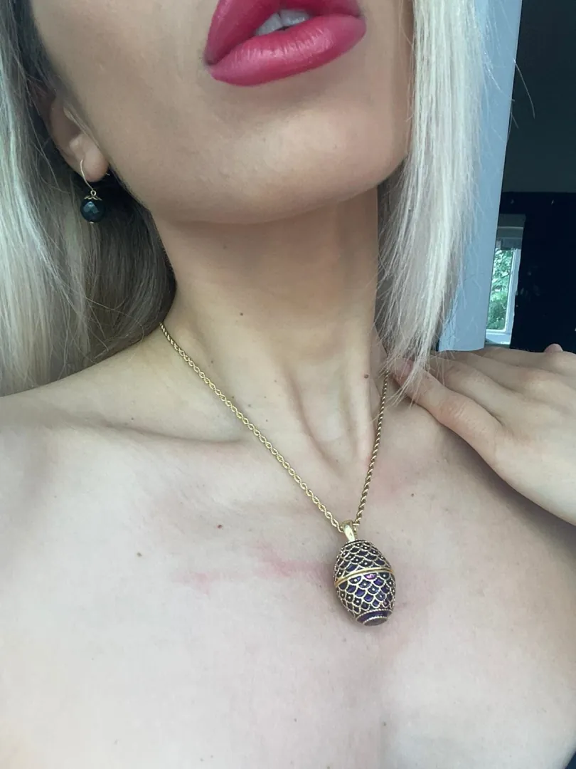 Handmade Faberge Egg Style Pendant Guilloche Enamel 24K Gold Sterling Silver Egg Necklace Imperial Fabergé Egg Easter + Blue Bracelet Jewelry