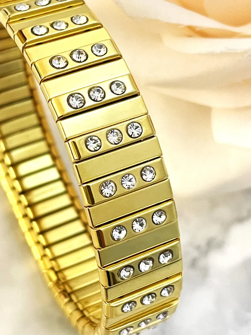 Pierre Lorren Unique Bangle Bracelet for women Handmade Jewelry Yellow Gold Silver Tennis Bracelet Crystal Diamond Christmas Gift for her