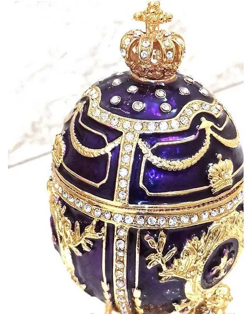 Amethyst Purple Faberge Egg Trinket, Fabergé Egg Gift for Her, Fabergé Egg Style Jewelry Box, Christmas Birthday Graduation Gift for Him