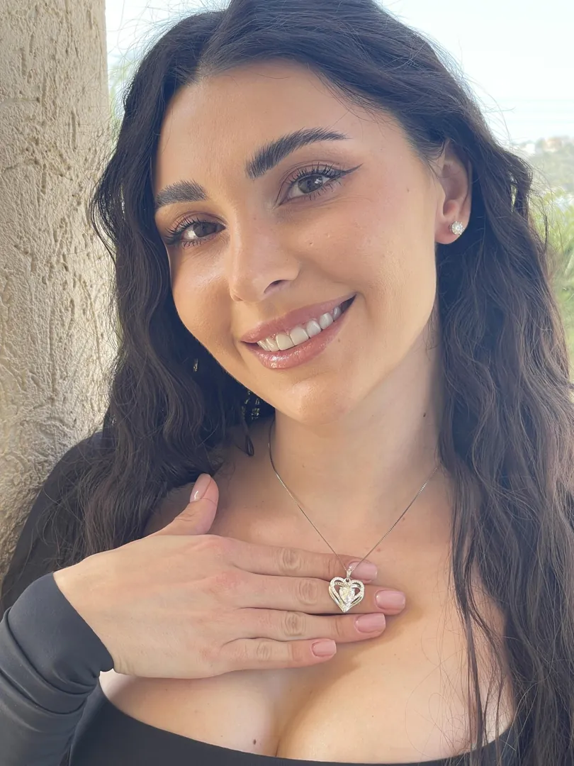 Heart-Shaped 2 Carat Diamond Solitaire Pendant Heart Diamond Pendant Heart Shape Diamond Necklace Birthday Gift for Her Easter Fine Jewelry