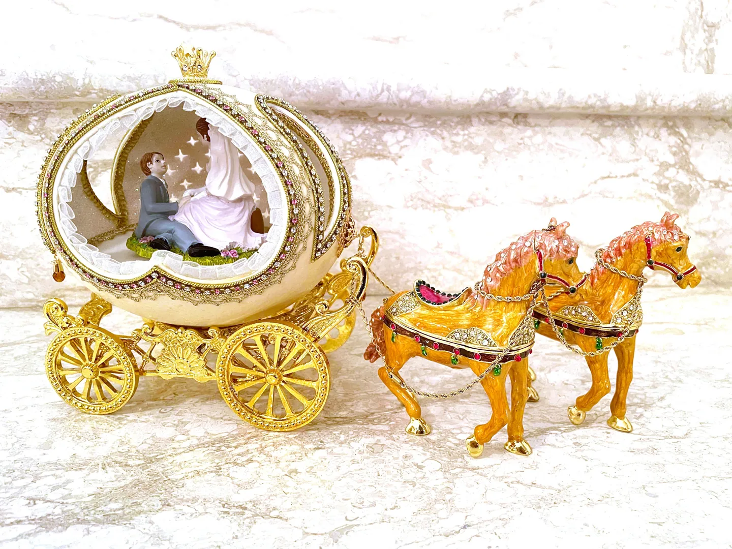 One of a Kind XXXL Faberge Egg Valentine's Day Gift for Wife 1989 Anniversary Gift for Parents Heart Natural Handcarved Gold Couple Ornament