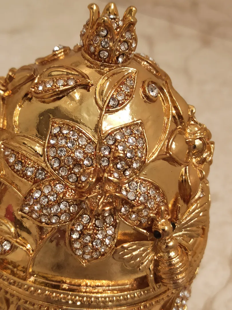 Faberge Jewelry Box Pomegranate Bracelet 24k Gold 10ct Diamond Jewish New Year Good Luck Jewelry Pomegranate Greek Armenian Her Graduation Gift