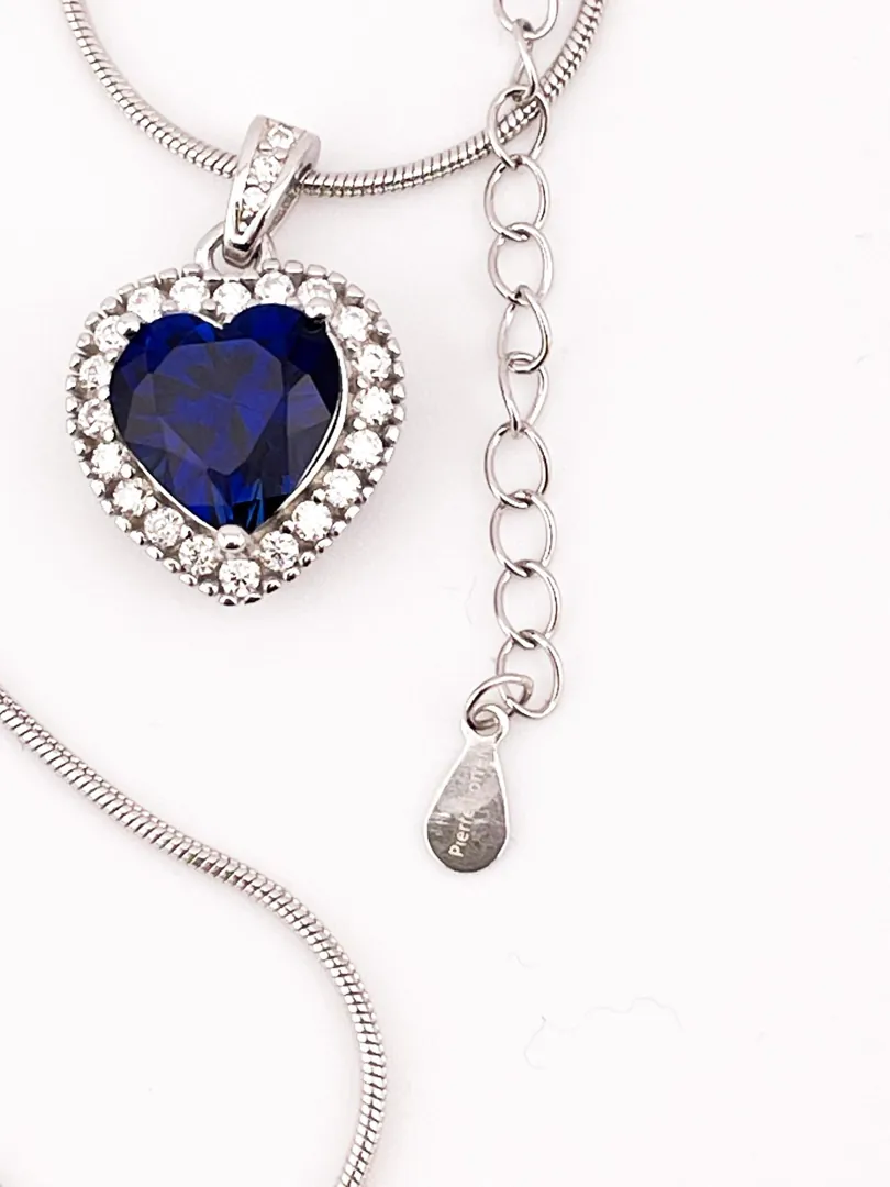 PierreLorren 2ct Natural Blue Sapphire Pendant Necklace Genuine Sapphire Pendants Sapphire Solitaire September Birthstone Dainty Minimalist
