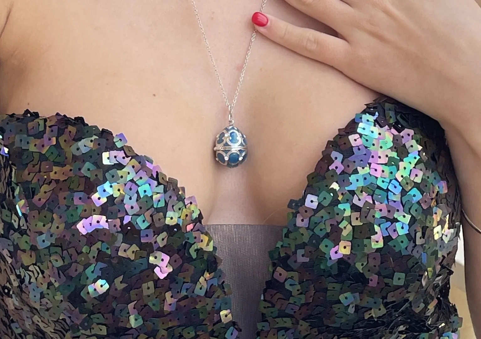 Handmade Faberge Egg Pendant Necklace Fabergé Egg Earrings Set: 18k White Gold Silver Jewelry Austrian Crystal Diamonds Pierre Lorren