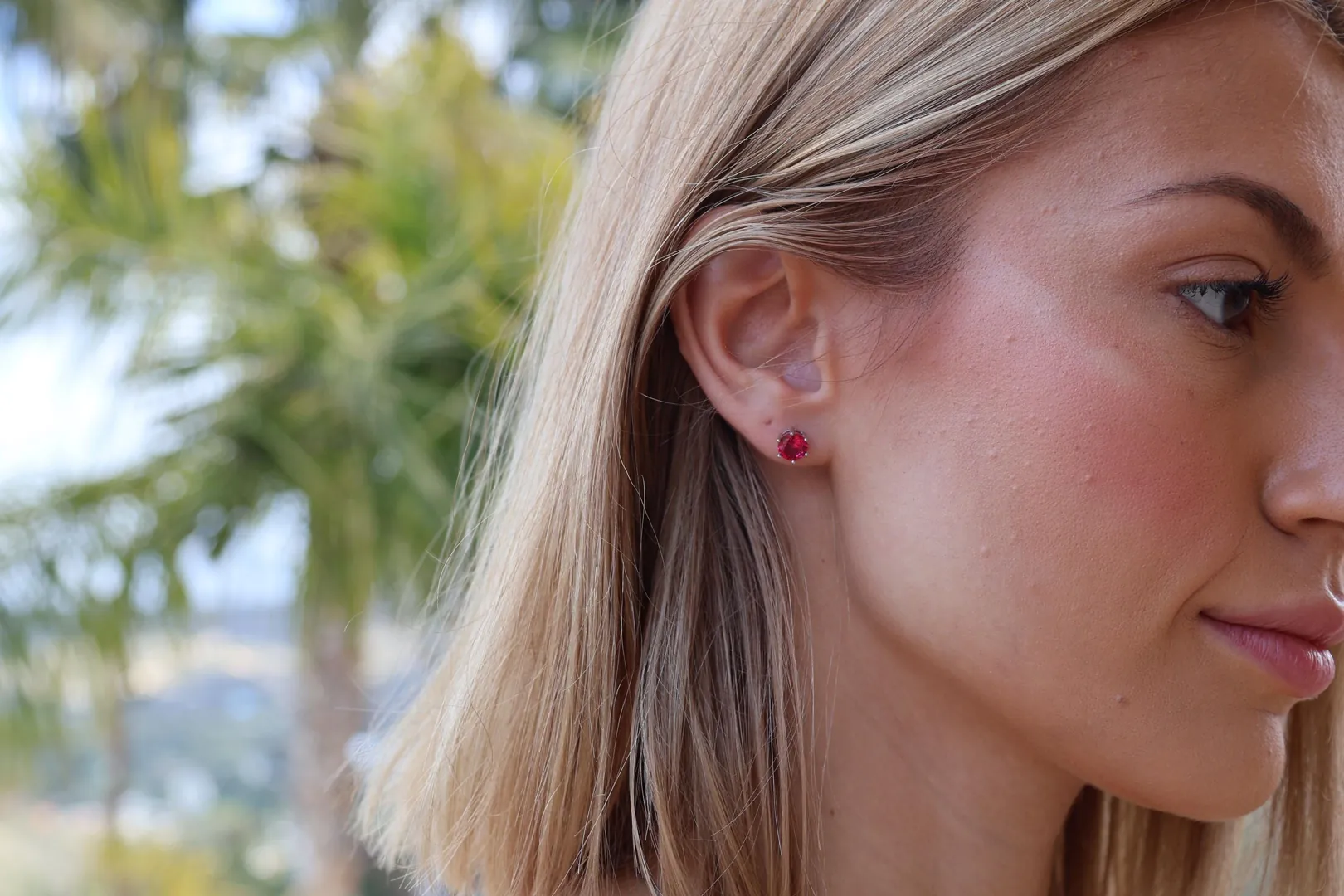 2ctw Natural Ruby Earrings Real Ruby Stud Earrings Ruby Gemstone Earrings Ruby Jewelry for Wedding Mom Birthday Gift for Her Pierre Lorren