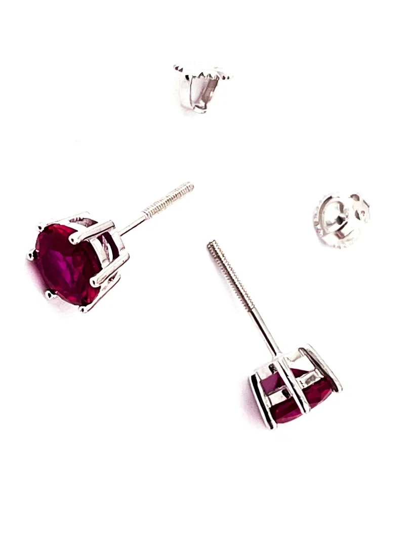2ctw Natural Ruby Earrings Real Ruby Stud Earrings Ruby Gemstone Earrings Ruby Jewelry for Wedding Mom Birthday Gift for Her Pierre Lorren