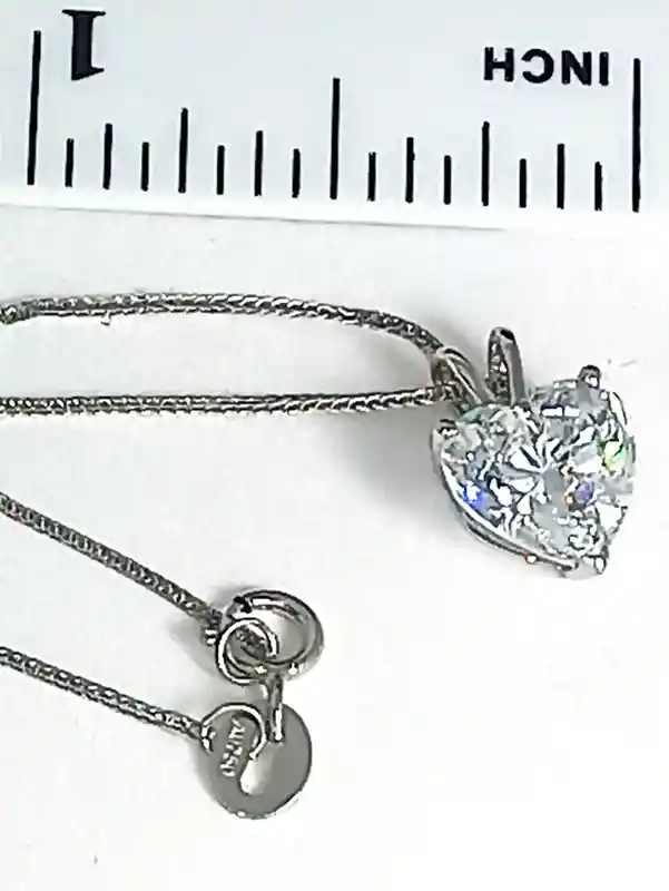 18k Gold Diamond Heart Necklace - 1.5 ct Diamond Pendant HEART Diamond Jewelry for women - Heart Solitaire Necklace Diamond Anniversary gift 