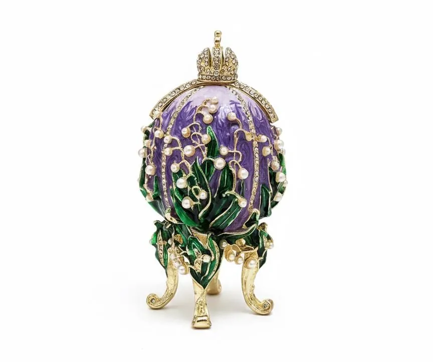 Amethyst Pure Gold Faberge Egg Style Photo Frame Faberge Easter Eggs Austrian Crystals Handmade Fabergé by Pierre Lorren