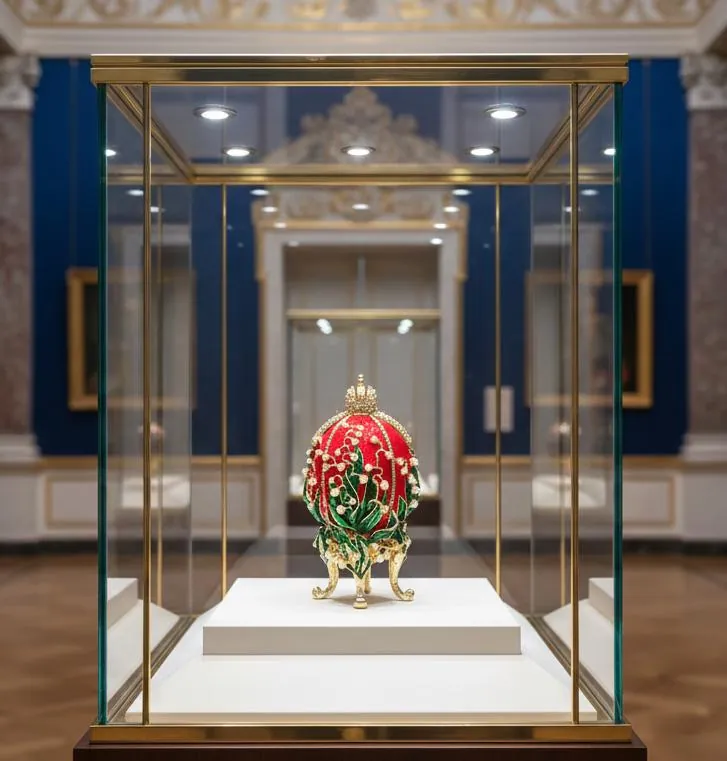 Ruby Red Pure Gold Faberge Egg Style Photo Frame Faberge Easter Eggs Austrian Crystals Handmade Fabergé by Pierre Lorren