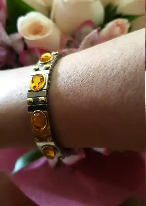 Citrine bracelet, Citrine Jewelry, Silver Gem bracelet, Î’racelets for women, November birthstone,Crystal bracelet, Pierre Lorren Jewellery