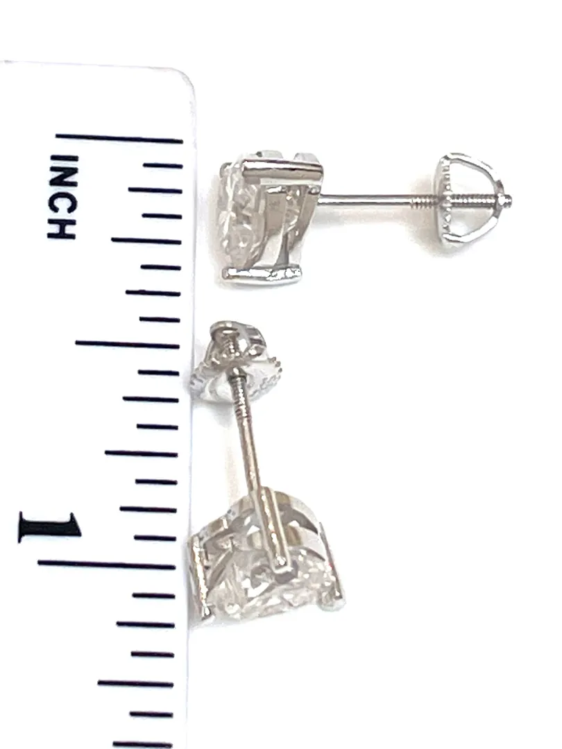 2 carat Diamond Earrings Heart Shaped Diamond Studs Diamond Heart Shape Screw Back Real Diamond Studs Moissanite Heart-Shaped Girlfriend Gift