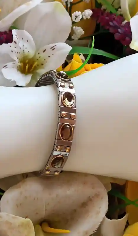 Topaz Bracelet,Silver Bracelet Women,Topaz Bangle Bracelet November birthston,Gemstone Bracelet,Flexible Bracelet,SWAROVSKI Jewelry HANDMADE