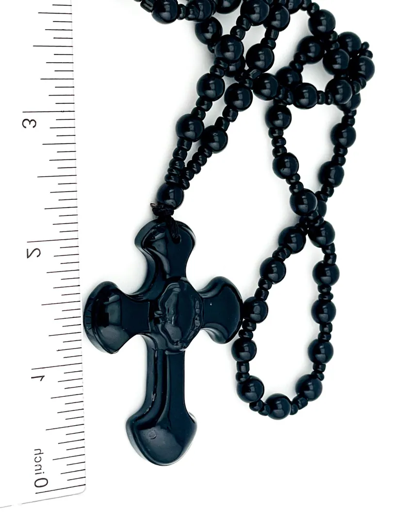 Rosary Cross Necklace Gemstone Rosary Christian Natural Gemstone Rosaries Religious Gift Prayer Necklace Christian Gift HANDMADE Gem Jewelry
