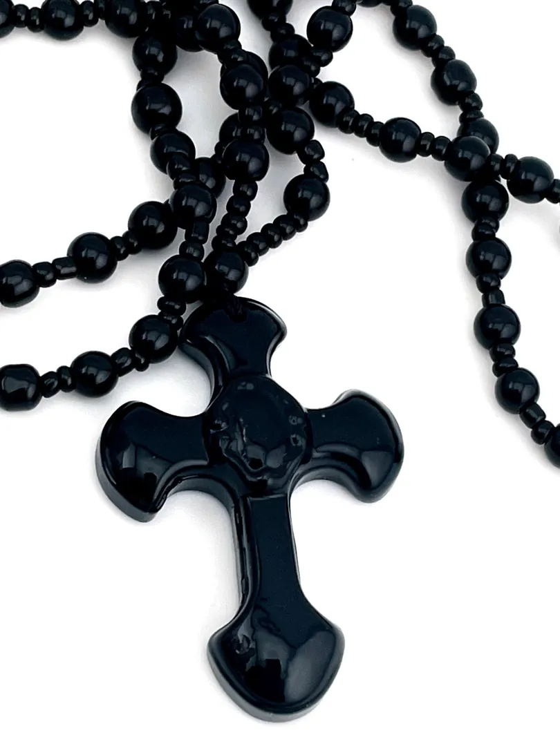 Rosary Cross Necklace Gemstone Rosary Christian Natural Gemstone Rosaries Religious Gift Prayer Necklace Christian Gift HANDMADE Gem Jewelry