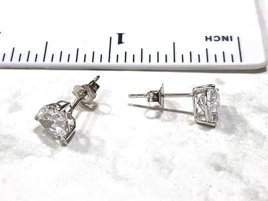 2ct Diamond Heart Earrings Solid 18k White Gold by Pierre Lorren