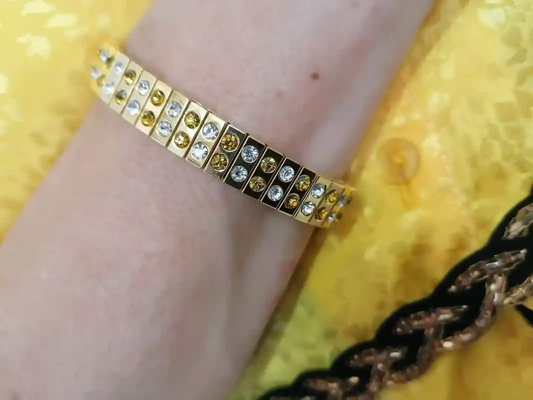 24k GOLD Citrine Bracelet gift for her, Gold Citrine, Prosperity bracelet, 96HANDSET Swarovski, Citrine, HANDMADE Jewelry, Teacher gift, 2ct 