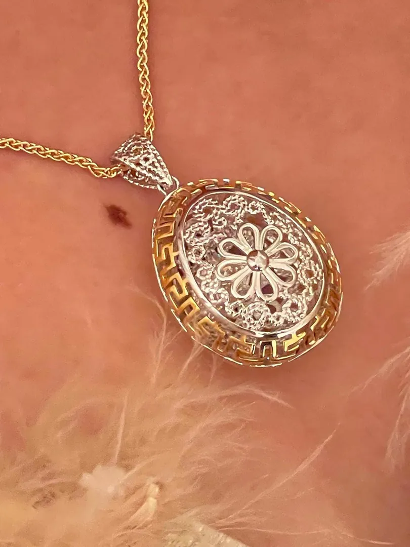 3 Carat Diamond Meander Pendant Greek Key Jewelry Gold Meander Necklace for Women Ancient Greek Jewelry Infinity Meander Infinite Luck Gift