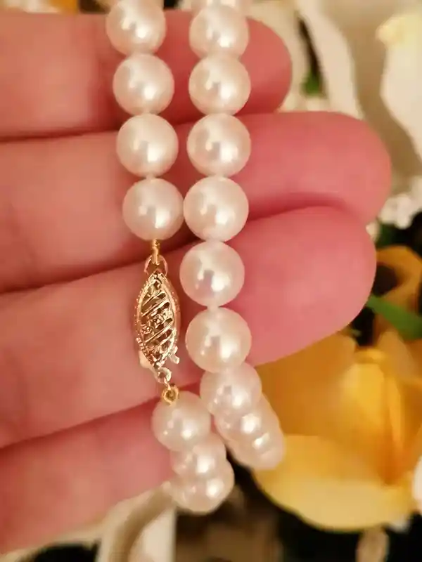 Saltwater AKOYA PEARL bracelet 18k Solid GOLD clasp Japanese Cultured Akoya Pearl bracelet Bridal Wedding Christmas Gift bracelet for woman 